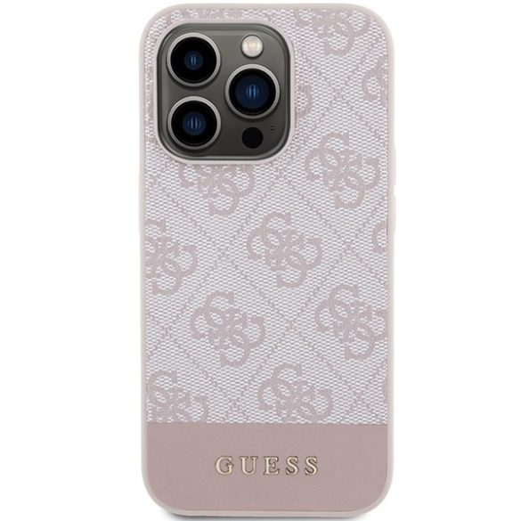 Guess GUHCP15LG4GLPI iPhone 15 Pro 6.1" rózsaszín keménytok 4G Stripe kollekció