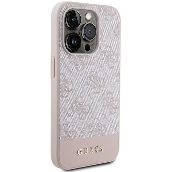 Guess GUHCP15LG4GLPI iPhone 15 Pro 6.1" rózsaszín keménytok 4G Stripe kollekció