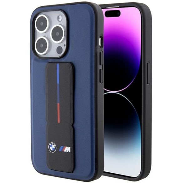 BMW BMHCP15LGSPBIV iPhone 15 Pro 6.1" tengerészkék keménytok M Grip Stand Bicolor