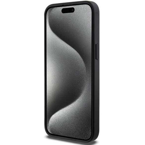 Karl Lagerfeld KLHCP13LGSACHPK iPhone 13 Pro / 13 6.1" fekete keménytok Gripstand Saffiano Choupette kitűző