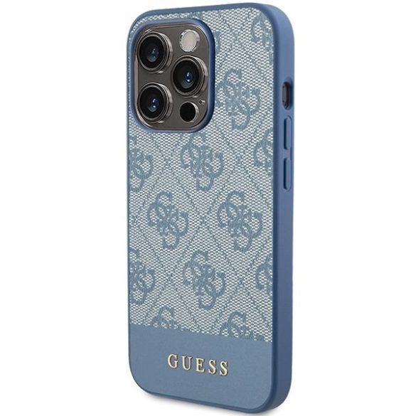 Guess GUHCP15LG4GLBL iPhone 15 Pro 6.1" kék keménytok 4G Stripe kollekció