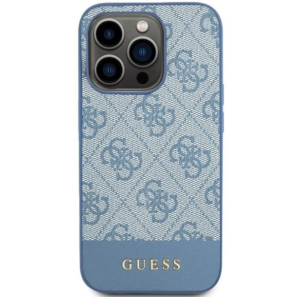 Guess GUHCP15LG4GLBL iPhone 15 Pro 6.1" kék keménytok 4G Stripe kollekció