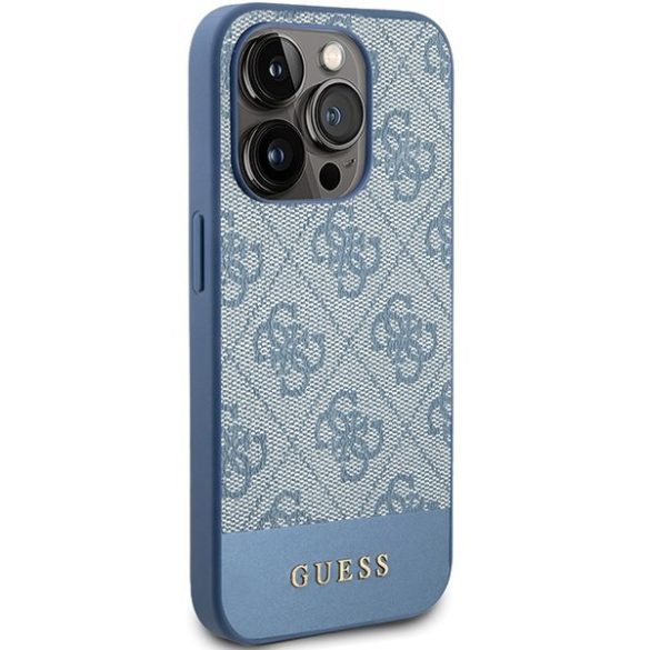 Guess GUHCP15LG4GLBL iPhone 15 Pro 6.1" kék keménytok 4G Stripe kollekció