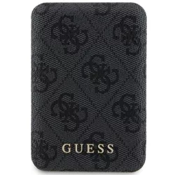   Guess GUPB5FP4EMGK 4G Leather Metal Logo MagSafe powerbank 15W 5000mAh - fekete