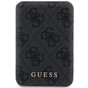 Guess GUPB5FP4EMGK 4G Leather Metal Logo MagSafe powerbank 15W 5000mAh - fekete