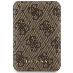   Guess GUPB5FP4EMGW 4G Leather Metal Logo MagSafe powerbank 15W 5000mAh - barna