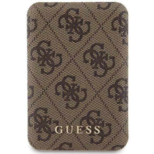 Guess GUPB5FP4EMGW 4G Leather Metal Logo MagSafe powerbank 15W 5000mAh - barna