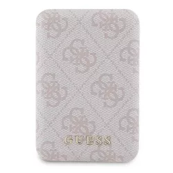   Guess GUPB5FP4EMGP 4G Leather Metal Logo MagSafe powerbank 15W 5000mAh - rózsaszín