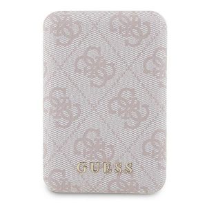 Guess GUPB5FP4EMGP 4G Leather Metal Logo MagSafe powerbank 15W 5000mAh - rózsaszín