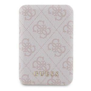 Guess GUPB5FP4EMGP 4G Leather Metal Logo MagSafe powerbank 15W 5000mAh - rózsaszín