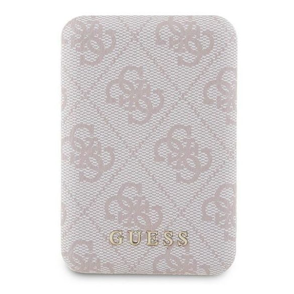 Guess GUPB5FP4EMGP 4G Leather Metal Logo MagSafe powerbank 15W 5000mAh - rózsaszín