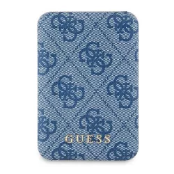   Guess GUPB5FP4EMGB 4G Leather Metal Logo MagSafe powerbank 15W 5000mAh - kék