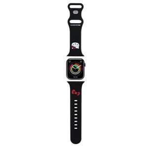 Hello Kitty óraszíj HKAWMSCHBLK Apple Watch 38/40/41mm fekete szíj Szilikon Kitty fej