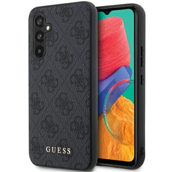 Guess GUHCS23FEG4GFGR S23 FE S711 szürke keménytok 4G fém arany logó