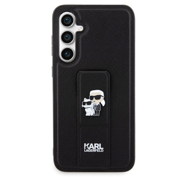 Karl Lagerfeld KLHCS23FEGSAKCPK S23 FE S711 fekete keménytok Gripstand Saffiano Karl&Choupette kitűzők