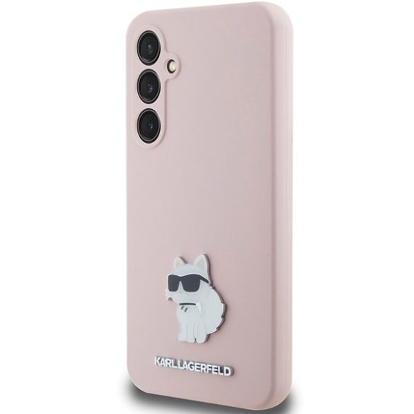 Karl Lagerfeld KLHCS23FESMHCNPP S23 FE S711 pink szilikon Choupette fém kitűző tok