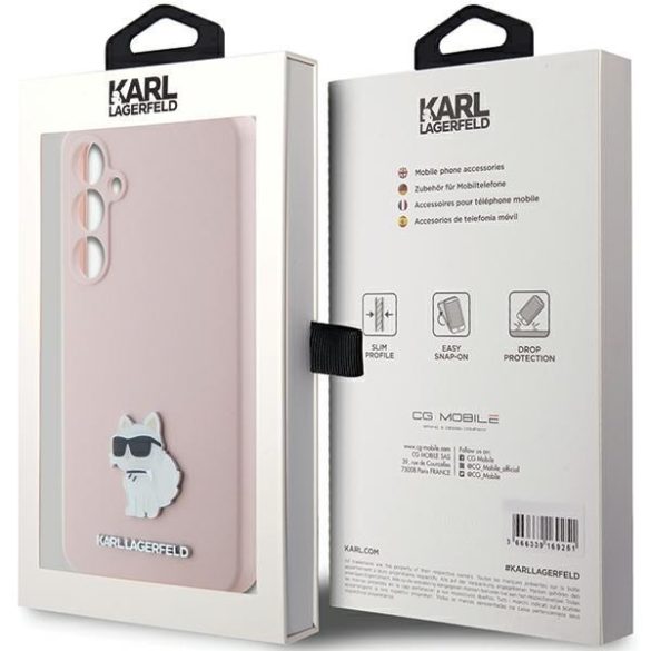 Karl Lagerfeld KLHCS23FESMHCNPP S23 FE S711 pink szilikon Choupette fém kitűző tok