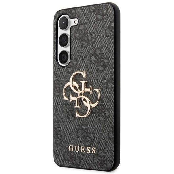 Guess GUHCS23FE4GMGGR S23 FE S711 szürke keménytok 4G Big Metal logo