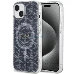   Guess GUHMP15SHGCUSTGK iPhone 15 6.1" fekete keménytok IML GCube MagSafe IML GCube MagSafe