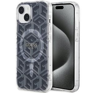 Guess GUHMP15SHGCUSTGK iPhone 15 6.1" fekete keménytok IML GCube MagSafe IML GCube MagSafe