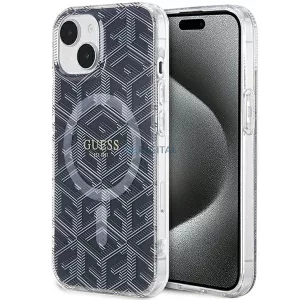 Guess GUHMP15SHGCUSTGK iPhone 15 6.1" fekete keménytok IML GCube MagSafe IML GCube MagSafe