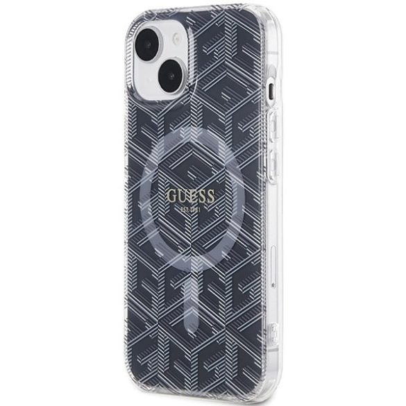 Guess GUHMP15SHGCUSTGK iPhone 15 / 14 / 13 6.1" fekete keménytok IML GCube MagSafe IML GCube MagSafe