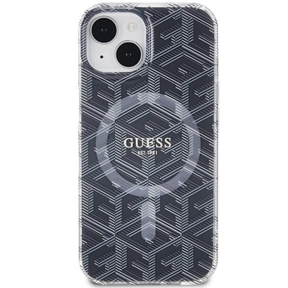 Guess GUHMP15SHGCUSTGK iPhone 15 / 14 / 13 6.1" fekete keménytok IML GCube MagSafe IML GCube MagSafe