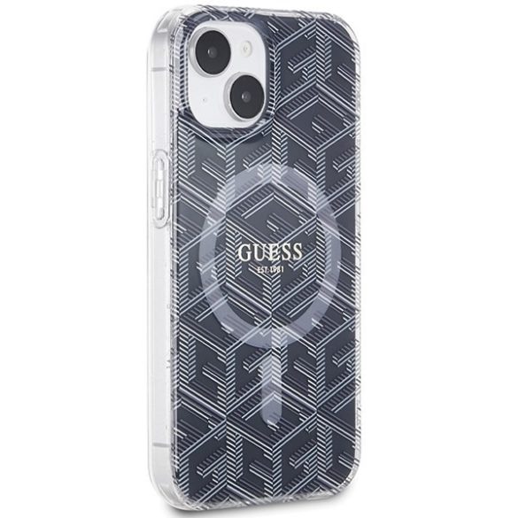 Guess GUHMP15SHGCUSTGK iPhone 15 / 14 / 13 6.1" fekete keménytok IML GCube MagSafe IML GCube MagSafe