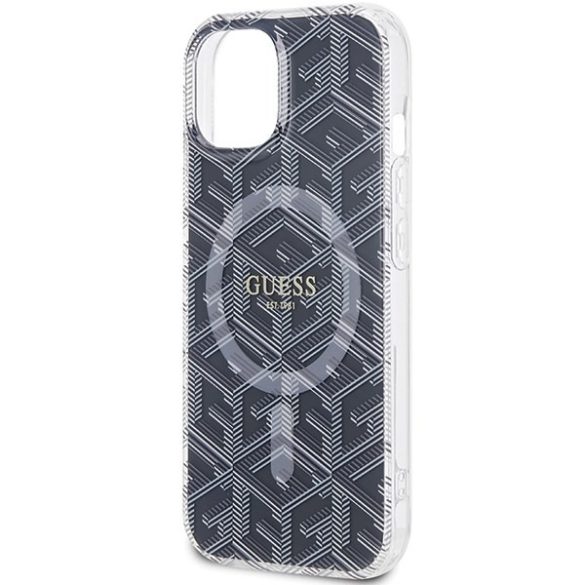 Guess GUHMP15MHGGCUSTGK iPhone 15 Plus / 14 Plus 6.7" fekete keménytok IML GCube MagSafe