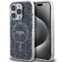   Guess GUHMP15LHGGCUSTGK iPhone 15 Pro 6.1" fekete keménytok IML GCube MagSafe IML GCube