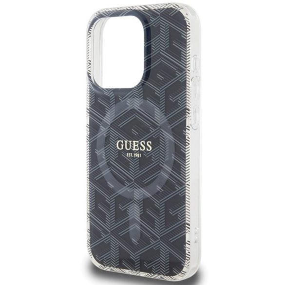 Guess GUHMP15LHGGCUSTGK iPhone 15 Pro 6.1" fekete keménytok IML GCube MagSafe IML GCube