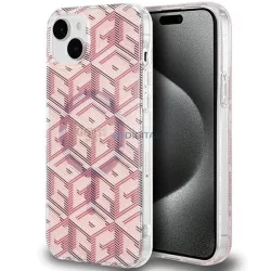   Guess GUHMP15SHGCUSTGP iPhone 15 6.1" rózsaszín keménytok IML GCube MagSafe