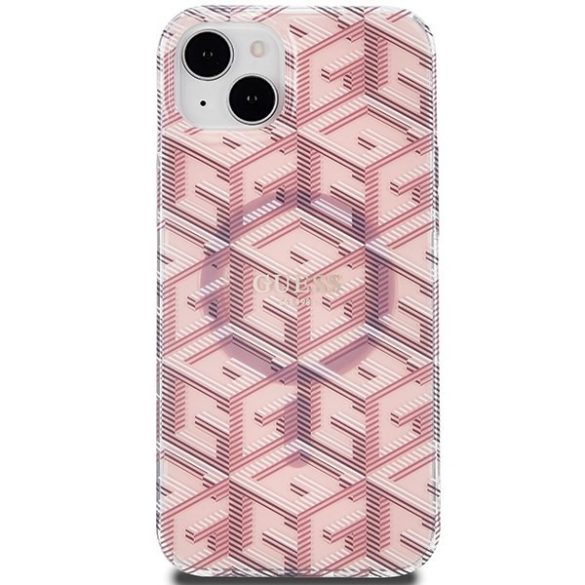 Guess GUHMP15MHGGCUSTGP iPhone 15 Plus / 14 Plus 6.7" rózsaszín keménytok IML GCube MagSafe