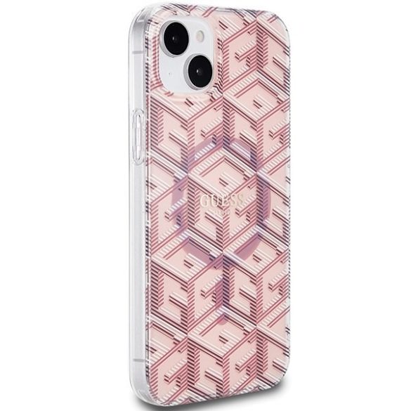 Guess GUHMP15MHGGCUSTGP iPhone 15 Plus / 14 Plus 6.7" rózsaszín keménytok IML GCube MagSafe