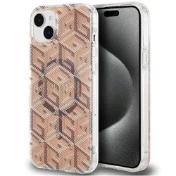   Guess GUHMP15SHGCUSTGW iPhone 15 6.1" barna keménytok IML GCube MagSafe