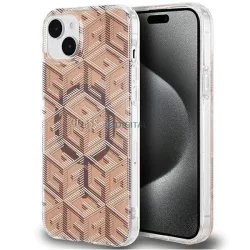   Guess GUHMP15SHGCUSTGW iPhone 15 6.1" barna keménytok IML GCube MagSafe