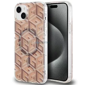 Guess GUHMP15SHGCUSTGW iPhone 15 6.1" barna keménytok IML GCube MagSafe