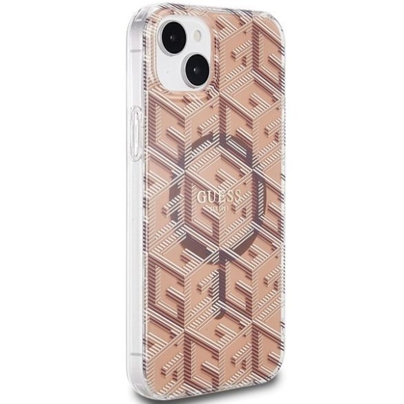 Guess GUHMP15MHGGCUSTGW iPhone 15 Plus / 14 Plus 6.7" barna keménytok IML GCube MagSafe