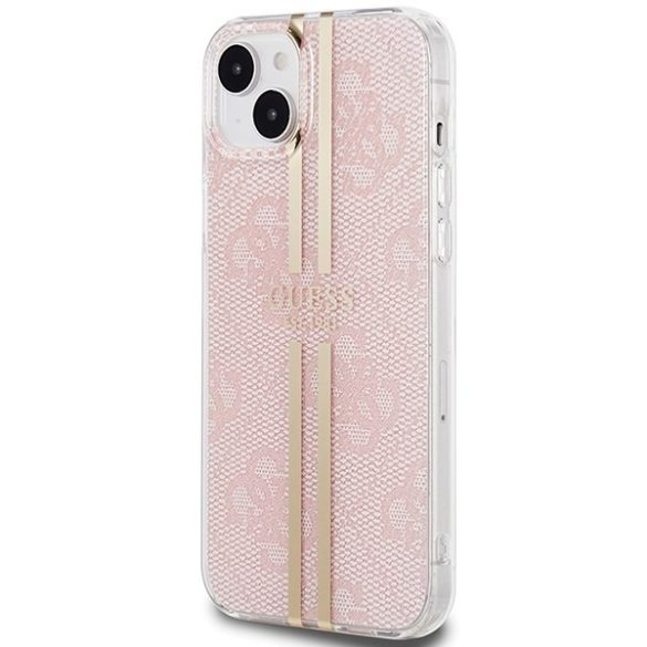 Guess GUHCP15MH4PSEGP iPhone 15 Plus / 14 Plus 6.7" rózsaszín keménytok IML 4G arany Stripe