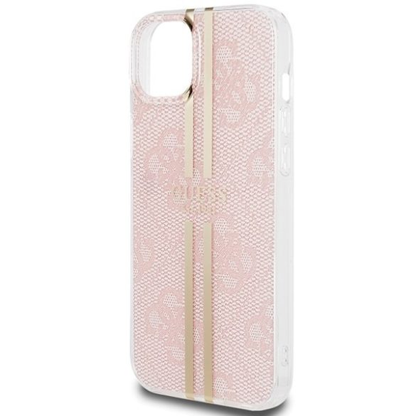 Guess GUHCP15MH4PSEGP iPhone 15 Plus / 14 Plus 6.7" rózsaszín keménytok IML 4G arany Stripe