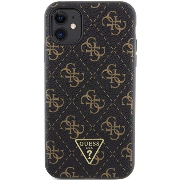 Guess GUHCN61PG4GPK iPhone 11  6,1" fekete keménytok 4G háromszög fém logó