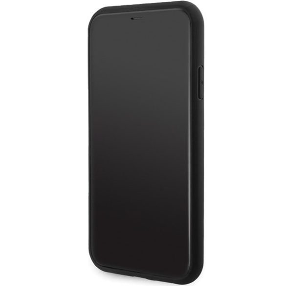 Guess GUHCN61PG4GPK iPhone 11  6,1" fekete keménytok 4G háromszög fém logó