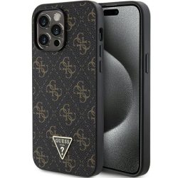   Guess GUHCP14XPG4GPK iPhone 14 Pro Max 6.7" fekete keménytok 4G háromszög fém logóval