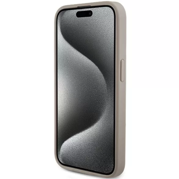 Guess GUHCP15LPG4GPH iPhone 15 Pro 6.1" fehér keménytok 4G háromszög fém logóval