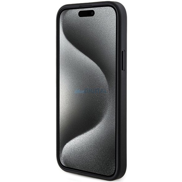 Guess GUHMP14SG4GFRK iPhone 14 / 15 / 13 6.1" fekete keménytok 4G Collection bőr fém logó MagSafe
