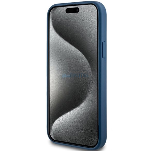 Guess GUHMP15SG4GFRB iPhone 15 / 14 / 13 6.1" kék keménytok 4G kollekció bőr fém logó MagSafe