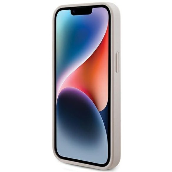 Guess GUHMP13XG4GFRP iPhone 13 Pro Max 6.7" rózsaszín keménytok 4G Collection bőr fém logó MagSafe