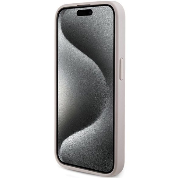 Guess GUHMP14LG4GFRP iPhone 14 Pro 6.1" rózsaszín keménytok 4G Collection bőr fém logó MagSafe