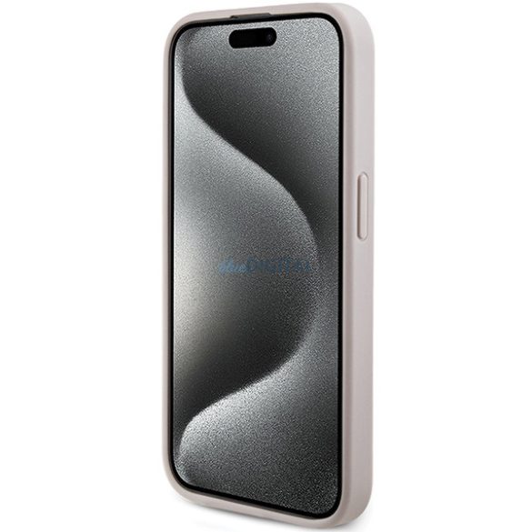 Guess GUHMP14XG4GFRP iPhone 14 Pro Max 6.7" rózsaszín keménytok 4G Collection bőr fém logó MagSafe