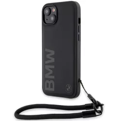   BMW BMHCP15S23RMRLK Signature Leather Wordmark Cord keménytok iPhone 15 - fekete